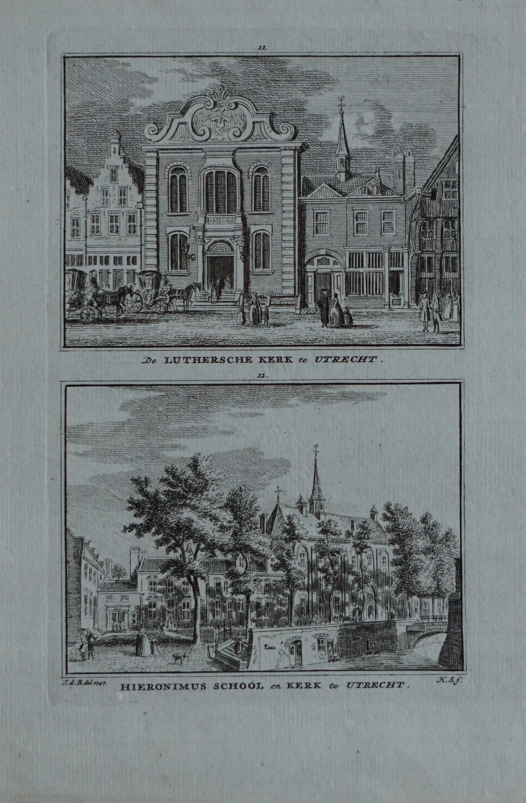 De Lutherse kerk/ Hieronymus school en kerk - ca. 1750