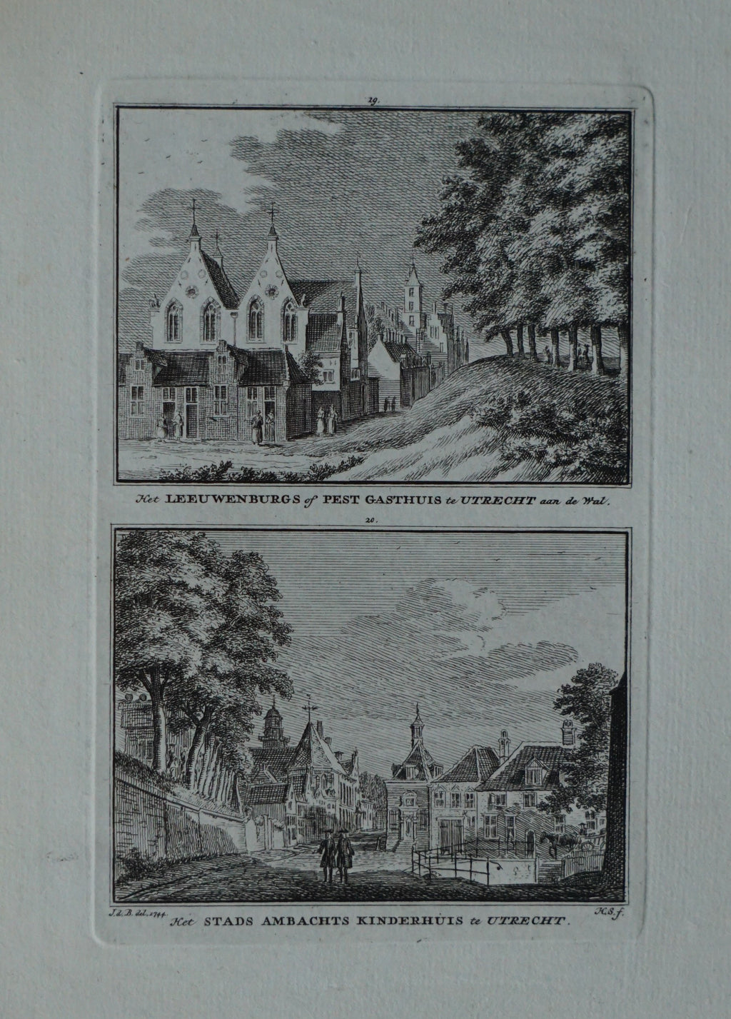Leeuwenburgs Gasthuis en het Ambachts kinderhuis - ca. 1750