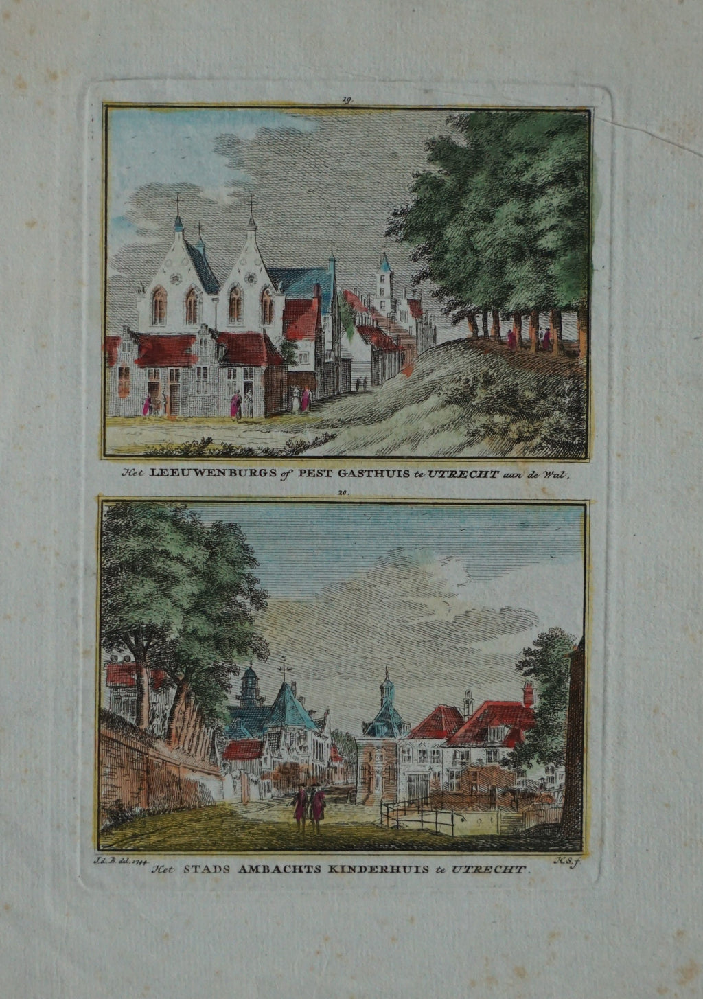 Het Leeuwenburgs gasthuis en het Ambachtskinderhuis - ca. 1750