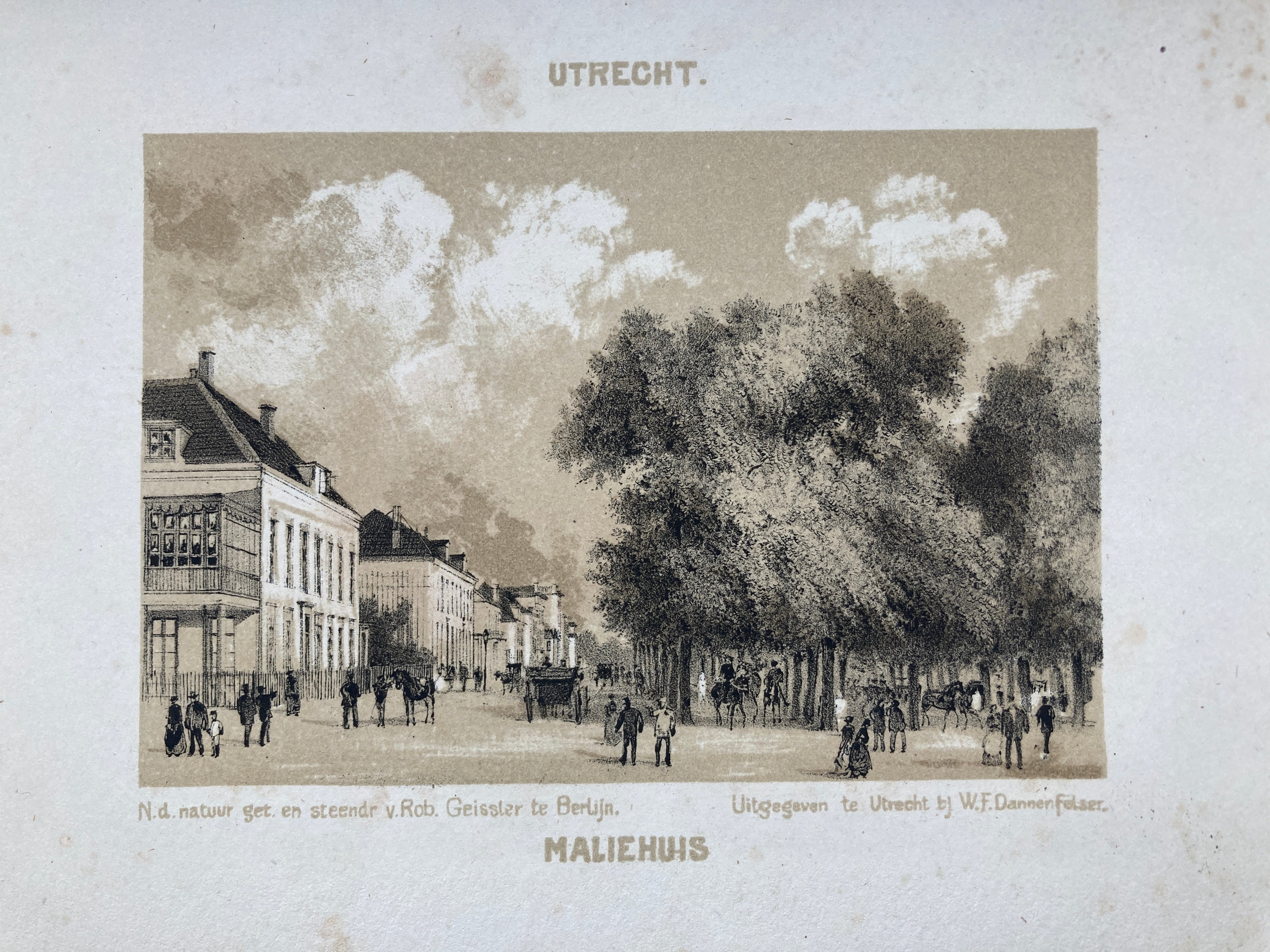 Het Maliehuis en de Maliebaan- circa 1860