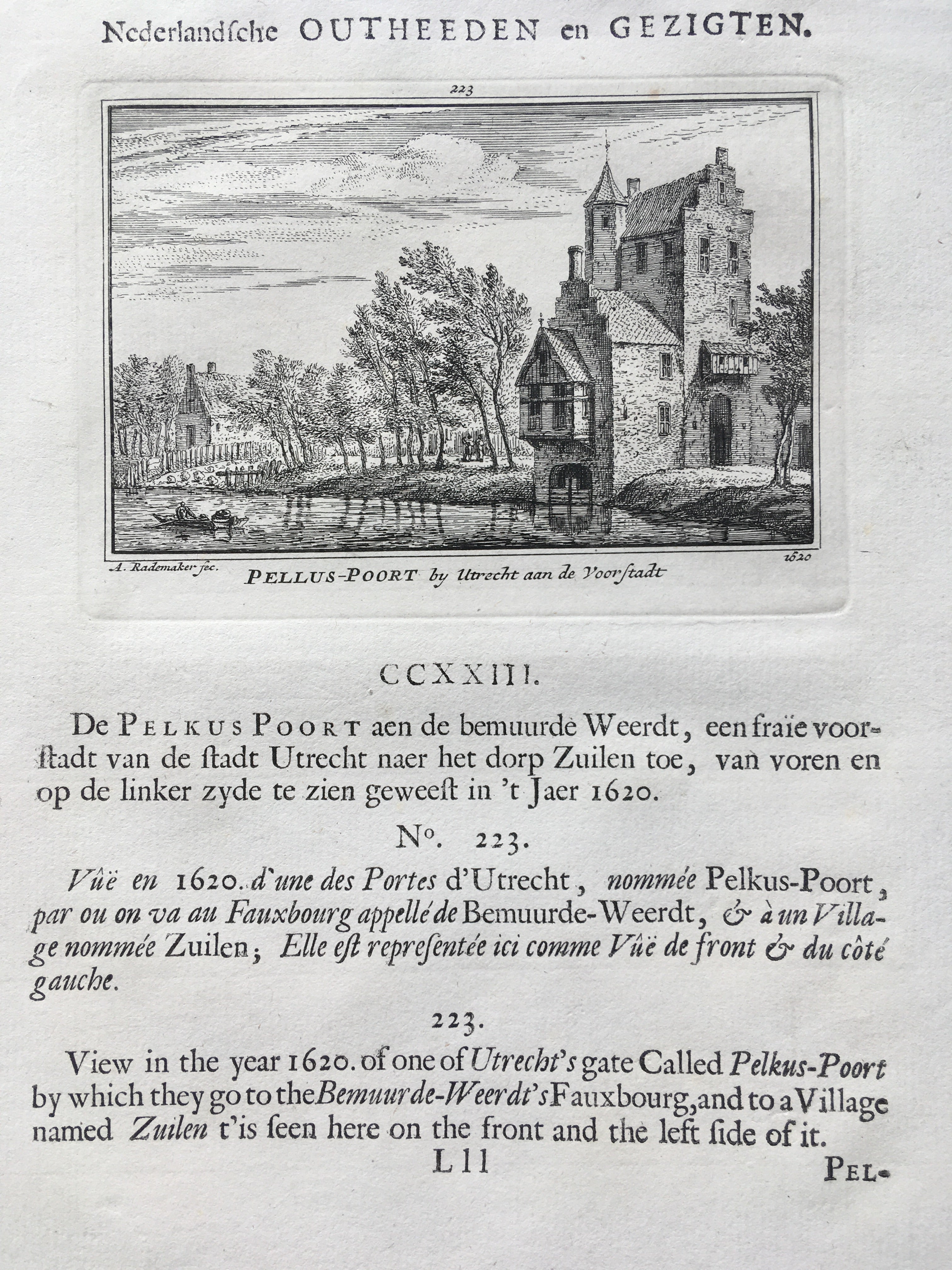 Pellus-poort te Utrecht - ca. 1730
