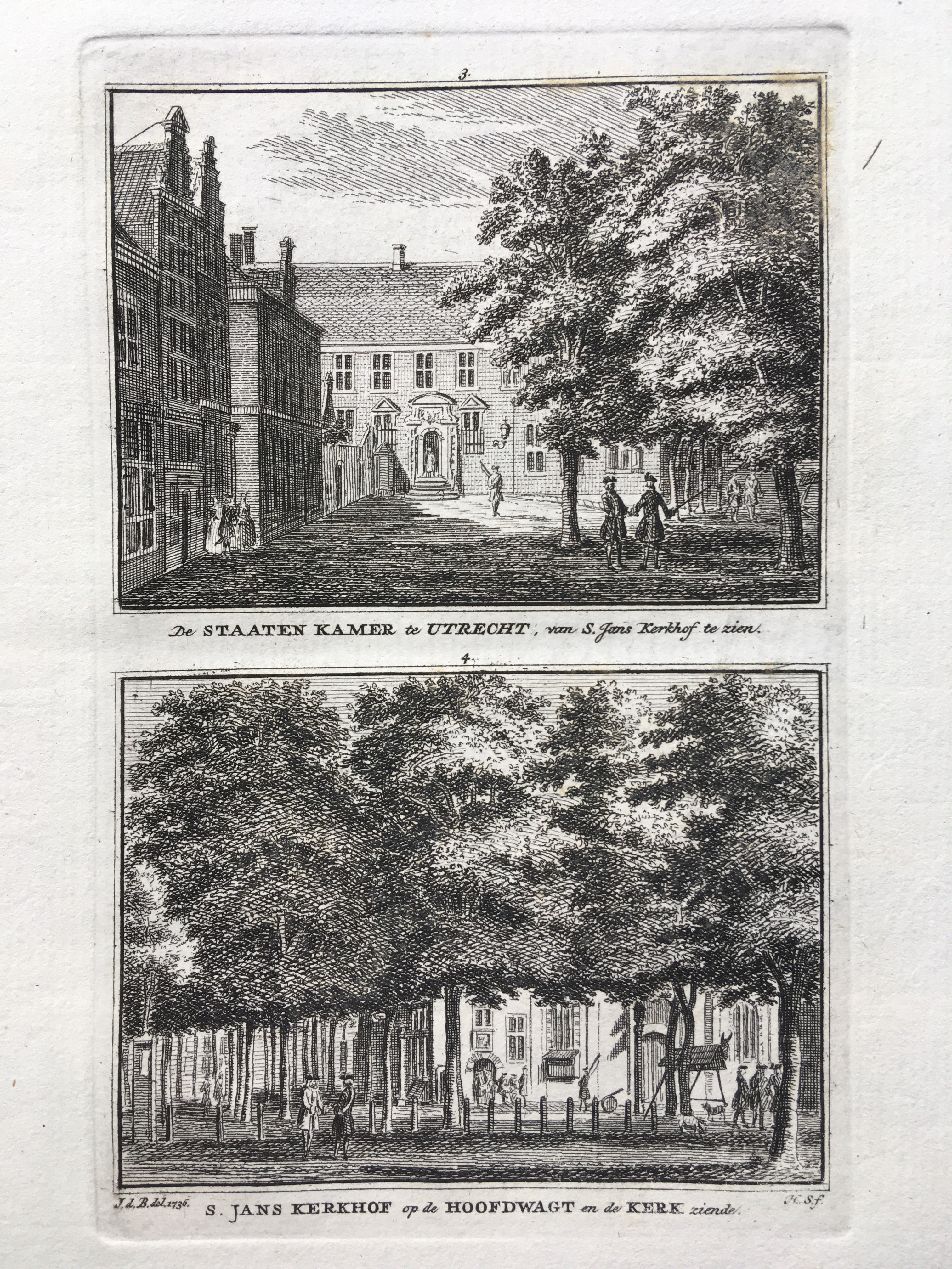 De Statenkamer, en de Janskerk met de Hoofdwacht - ca. 1750