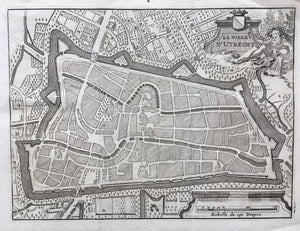 Plattegrond van de stad Utrecht - ca. 1710