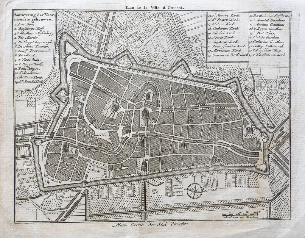 Stadsplattegrond van Utrecht - ca. 1733