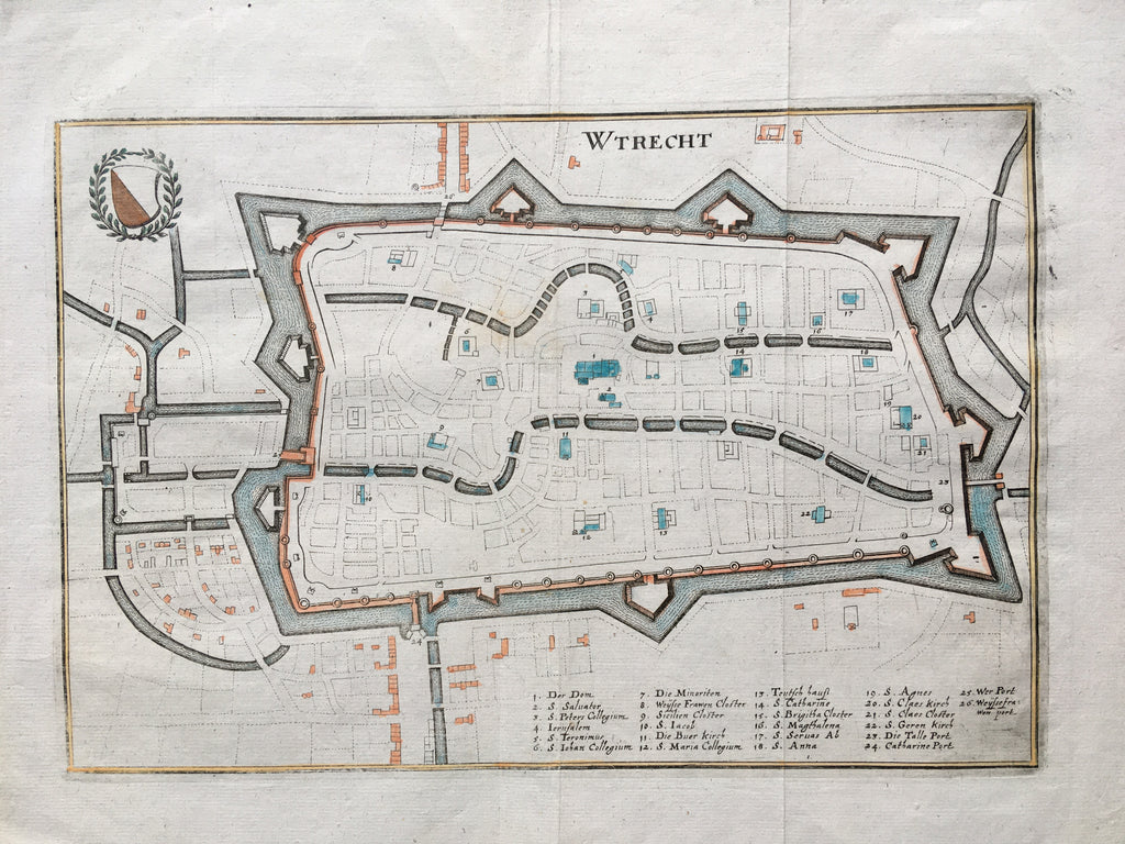Stadsplattegrond van Utrecht- Caspar Merian - ca. 1659