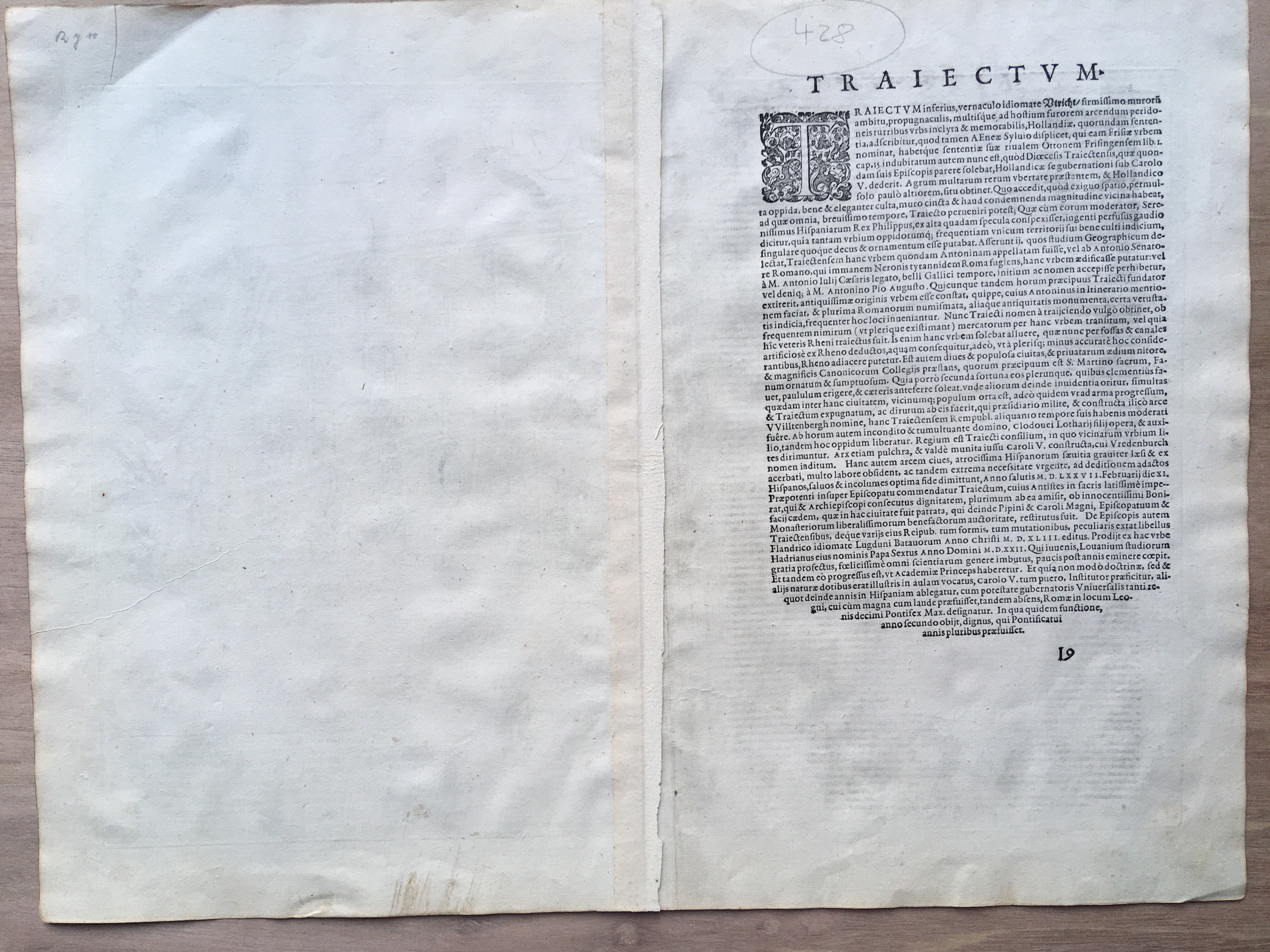 Stadsplattegrond Trajectum (Utrecht),- G.Braun & F.Hogenberg - circa 1585.