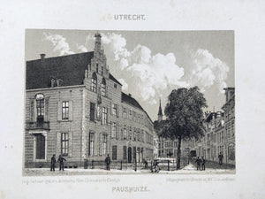 Het Paushuis te Utrecht -circa 1860