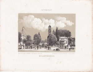De Willemsbrug te Utrecht- circa 1860.
