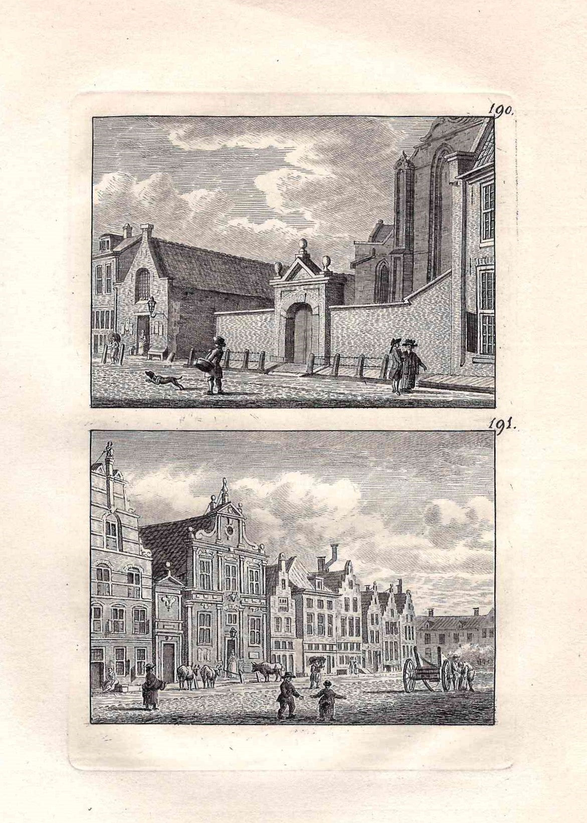 t'Kleine Vleeschhuis en t'Groote Vleeschhuis te Utrecht- circa 1780